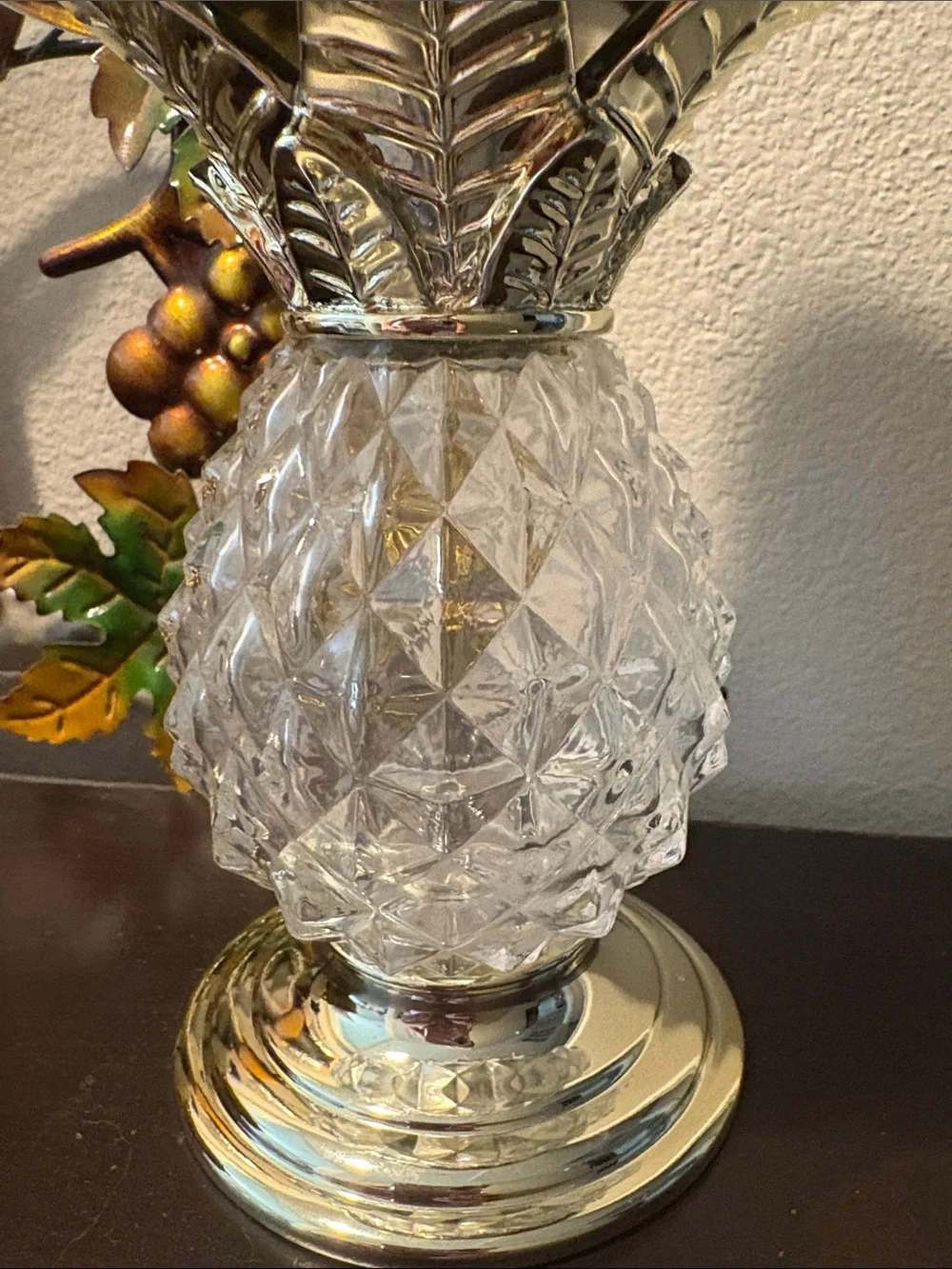 Rare! Bath & Body Works Glass Pineapple Candle Holder -  Decorative Home Accent